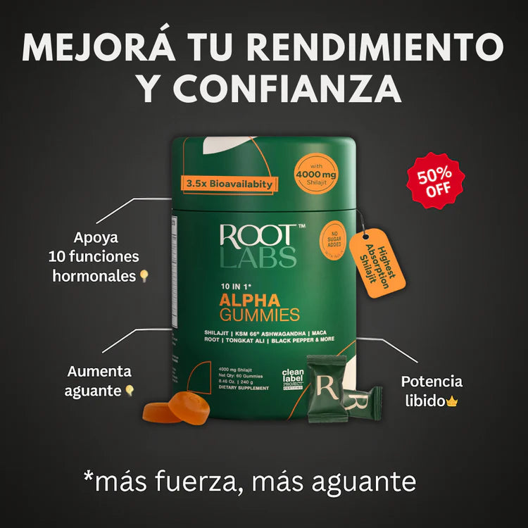 Gomitas Alpha 10 en 1  Shilajit y Ashwagandha