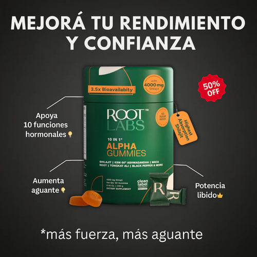 Gomitas Alpha 10 en 1  Shilajit y Ashwagandha
